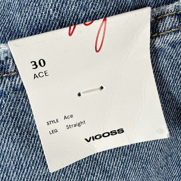 VIGOSS High Waisted Split Hem Straight Ace Jeans Medium Wash Size 30 - Picture 5 of 14